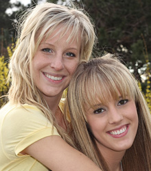 stock photo of two young girls